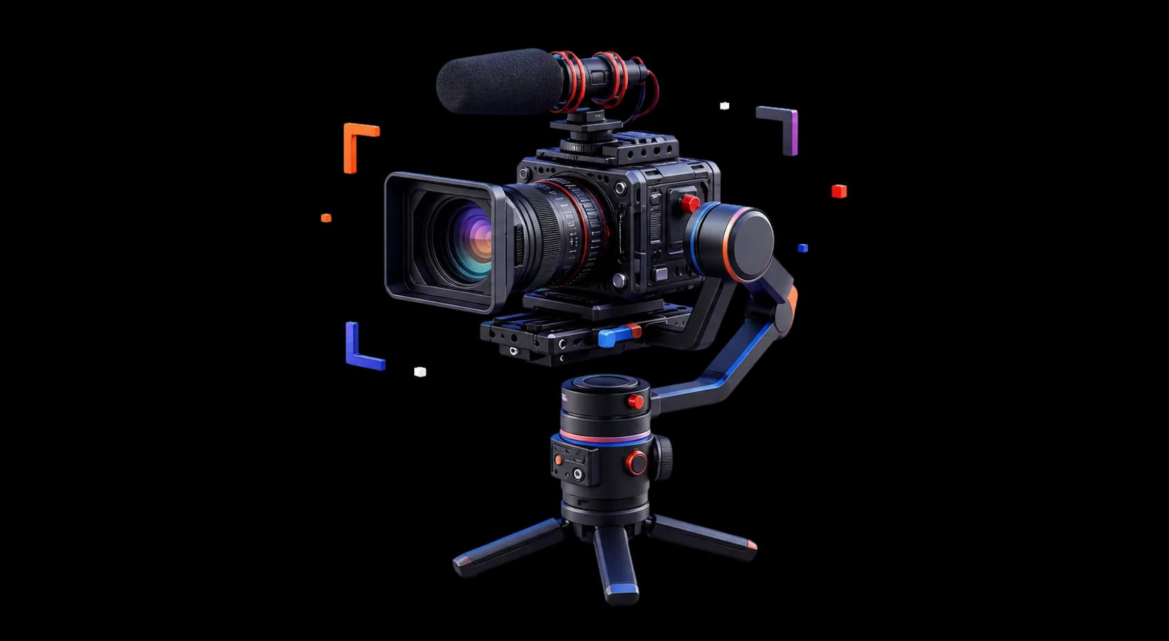 Professional cinema camera on a gimbal