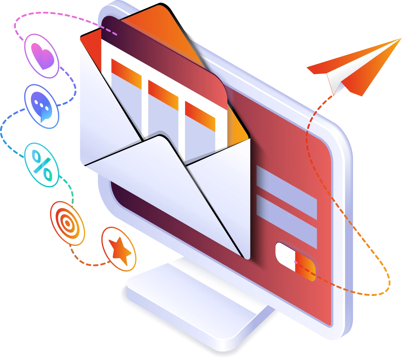 Email marketing strategy and campaign planning illustration